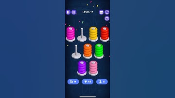 Hoop stack- Donut color sort level 17 @Ruzdagameszone