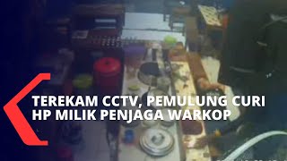 Terekam CCTV, Seorang Pemulung Nekat Curi HP Milik Penjaga Warung Kopi