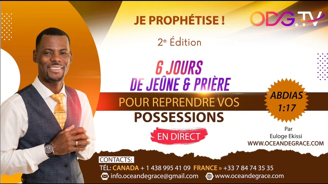 JE PROPHETISE  PIRERE POUR DETRUIRE LES condamnations SATANIQUES ODG TV Euloge Ekissi