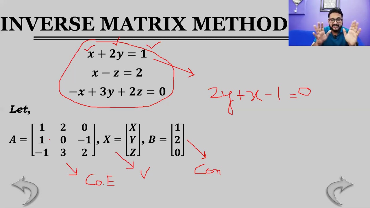Simultaneous equation solve by Inverse Matrix Method 3 by 3 order ...