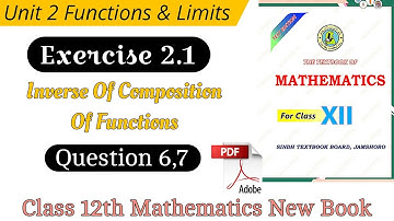 Unit 2 Functions and limits Exercise 2.1 Class 12 math | Ex 2.1 Question 6,7 | Math with Tabish