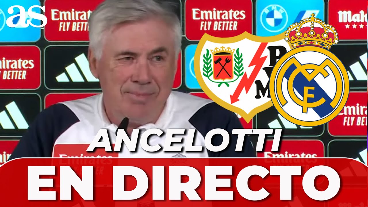 ANCELOTTI EN DIRECTO | RUEDA DE PRENSA PREVIA RAYO VALLECANO vs. REAL ...