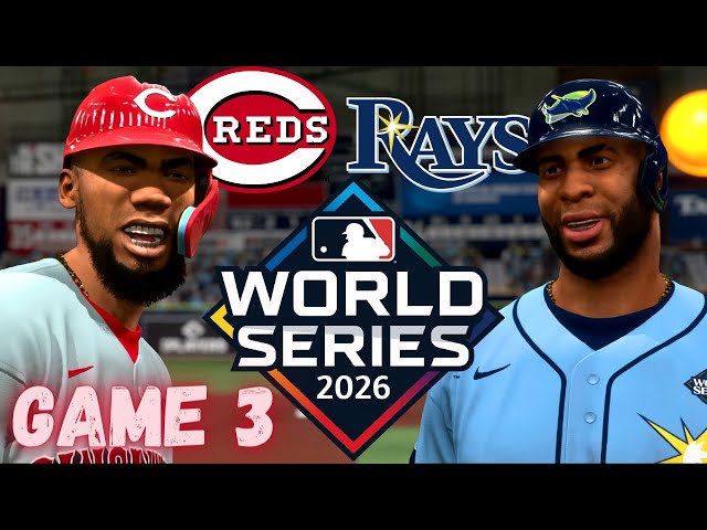 WORLD SERIES GAME 3 VS. RAYS | MLB THE SHOW 24 CINCINNATI REDS FRANCHISE EPISODE 55! class=