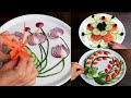 3  Vegetable Plate | Food Decoration | Vegetable Cutting Garnish