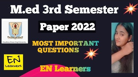 M.Ed 3rd Semester 2022(CCSU) || Issues and Concerns of Secondary & Senior/Higher Secondary Education