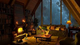 Soft Jazz Instrumental Music with Heavy Rain & Warm Fireplace Sounds in A Cozy Reading Nook Ambience by Cozy Reading Nook Ambience 348 views 12 days ago 11 hours, 54 minutes