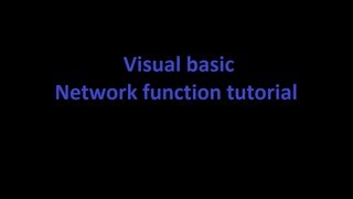 Visual basic Network Function (Tut.2)