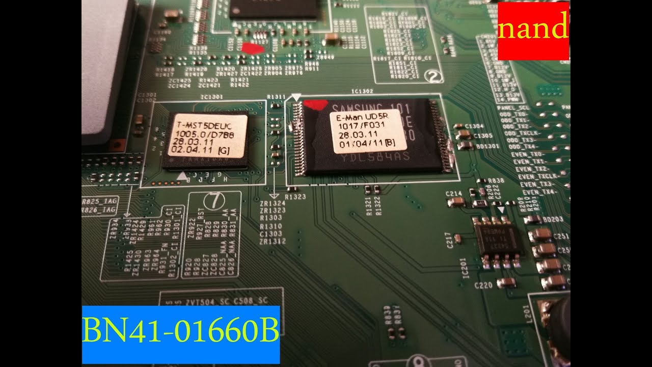 Samsung UE40D5500RW перезагружается. BN41-01660B замена nand. - YouTube