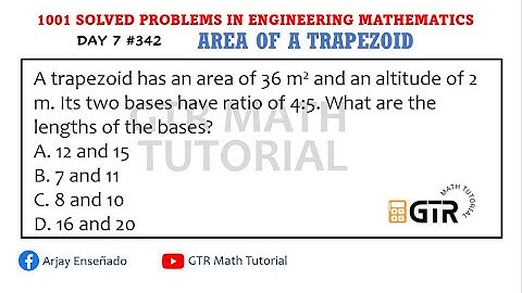 AREA OF A TRAPEZOID | 1001 SOLVED PROBLEMS IN ENGINEERING MATHEMATICS | DAY 7 #342
