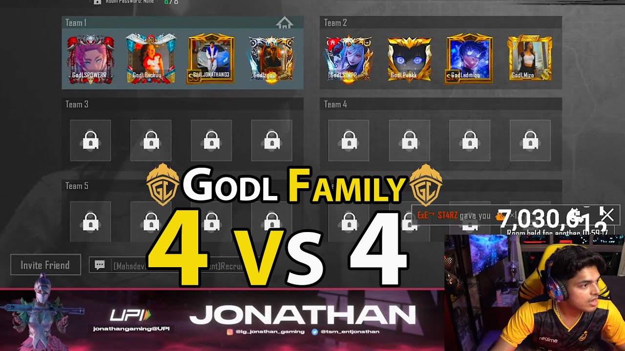 S12K🔥4 VS 4 FIGHT WITH GODLIKE FAMILES | JONATHAN GAMEPLAY - YouTube