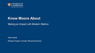Know Moore About: Making an Impact with Modern Metrics