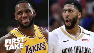LeBron James \& Anthony Davis Shooting Workout At Lakers Practice Before Heading To Orlando.