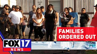 Child cries for help after nearly 50 families ordered out