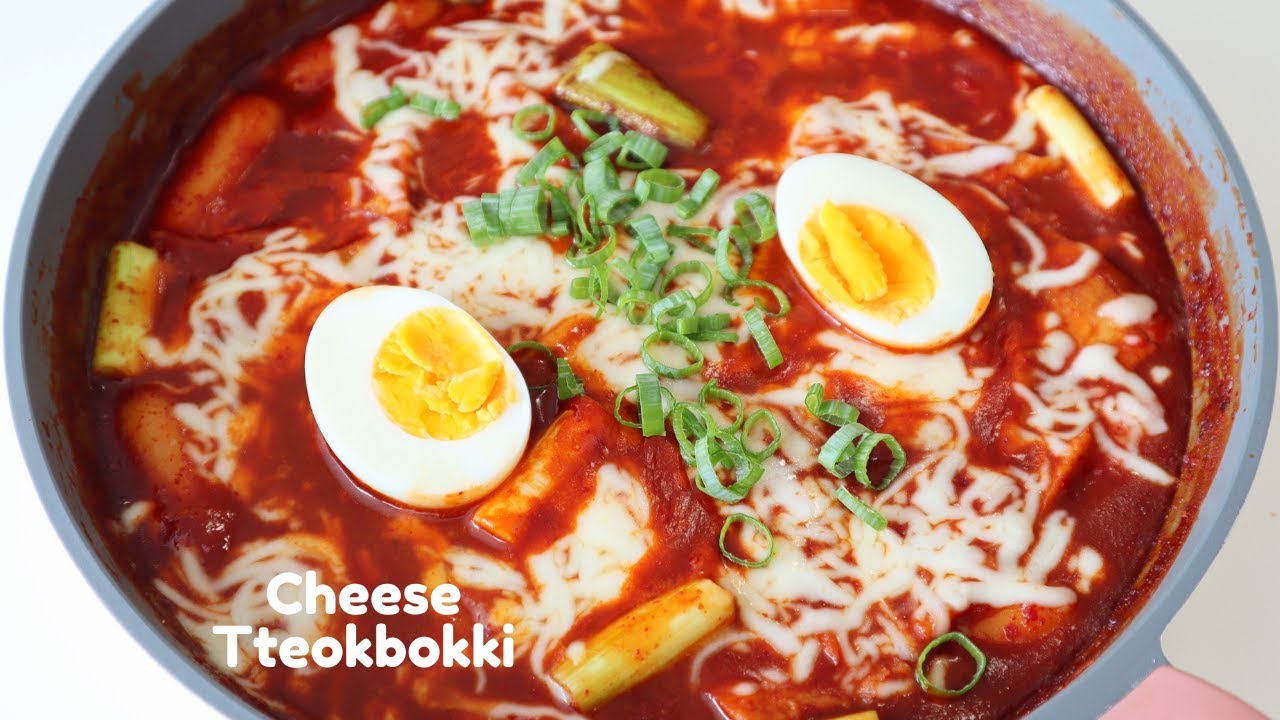How To make Easy Cheese Tteokbokki | Korean Sweet & Spicy Rice Cake with Cheese