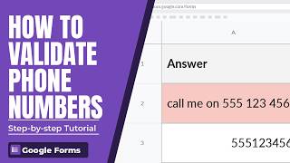 How to Validate Phone Numbers in Google Forms