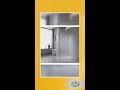 70cm Reeded Glass Shower Screen with Black F-Brackets and Round Pole