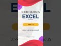 Advanced Excel Shortcuts | Apply or remove bold formatting