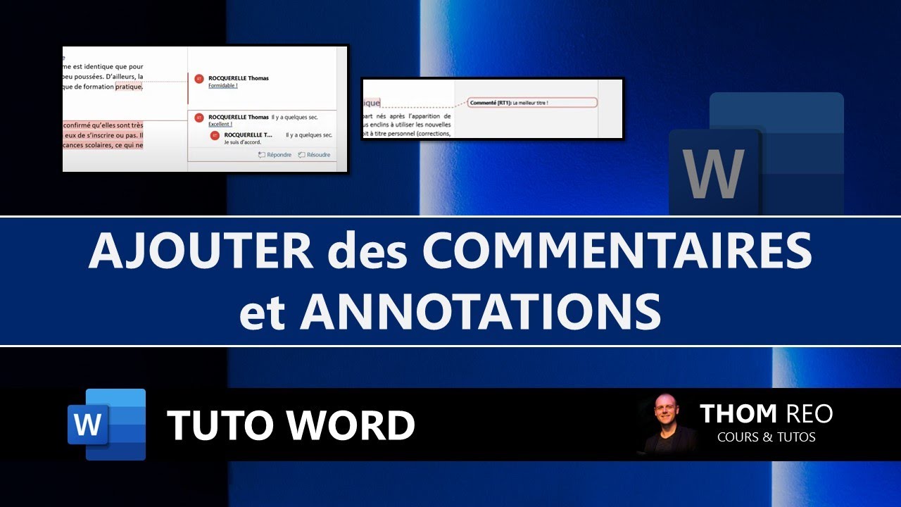 Les COMMENTAIRES avec WORD ajouter, supprimer et modifier (Tutoriel) YouTube