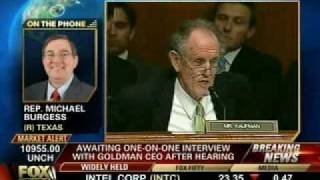 Burgess Discusses Financial Regulatory Reform, Goldman Sachs