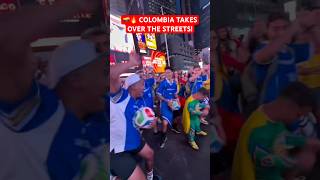 Colombia national football team fans flooded the streets after winning their opening World Cup match