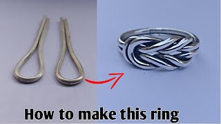 Double Knot silver ring/NEW PATTERN/jewelry making/how it's made