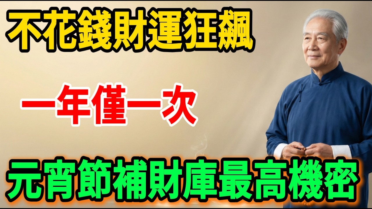 南懷瑾：一年僅一次！教你一招，不花一分錢讓財運爆發！ 元宵節補財庫的最高機密#南懷瑾 #佛學 #因果 #佛學知識 #佛法智慧 #佛教文化 #修心修行 #南無阿彌陀佛