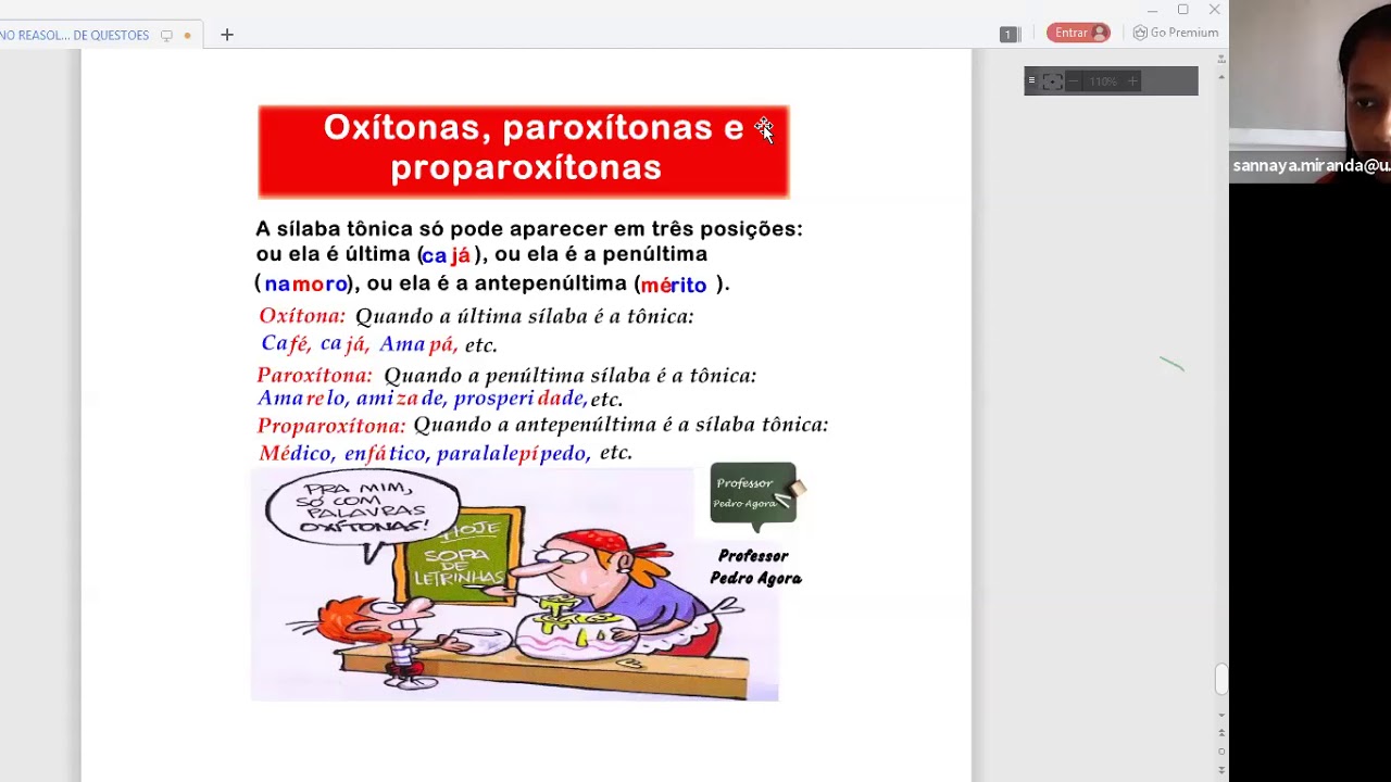Oxítonas, paroxítonas e proparoxítonas/ Leitura e Interpretação de ...