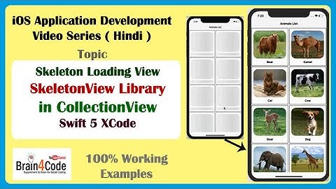 SkeletonView Library in Custom CollectionView Using Swift 5 XCode | Hindi | Skeleton Loading View