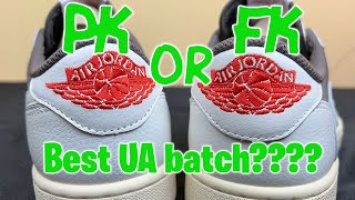 Travis scott 1 Low Reverse Mocha Reps/UA comparison (FK vs PK)