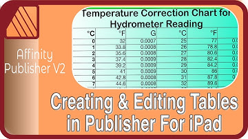 How to Create and Edit Tables in Affinity Publisher for iPad
