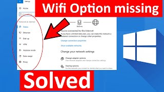 wifi option not showing in settings on windows 10