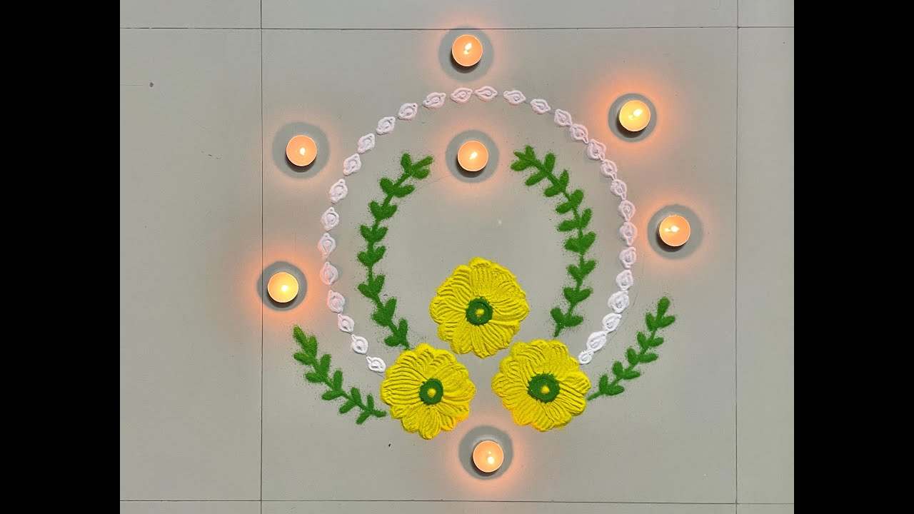 Medallion shaped Rangoli Design! Plus a tip on Recycling Rangoli.Music ...