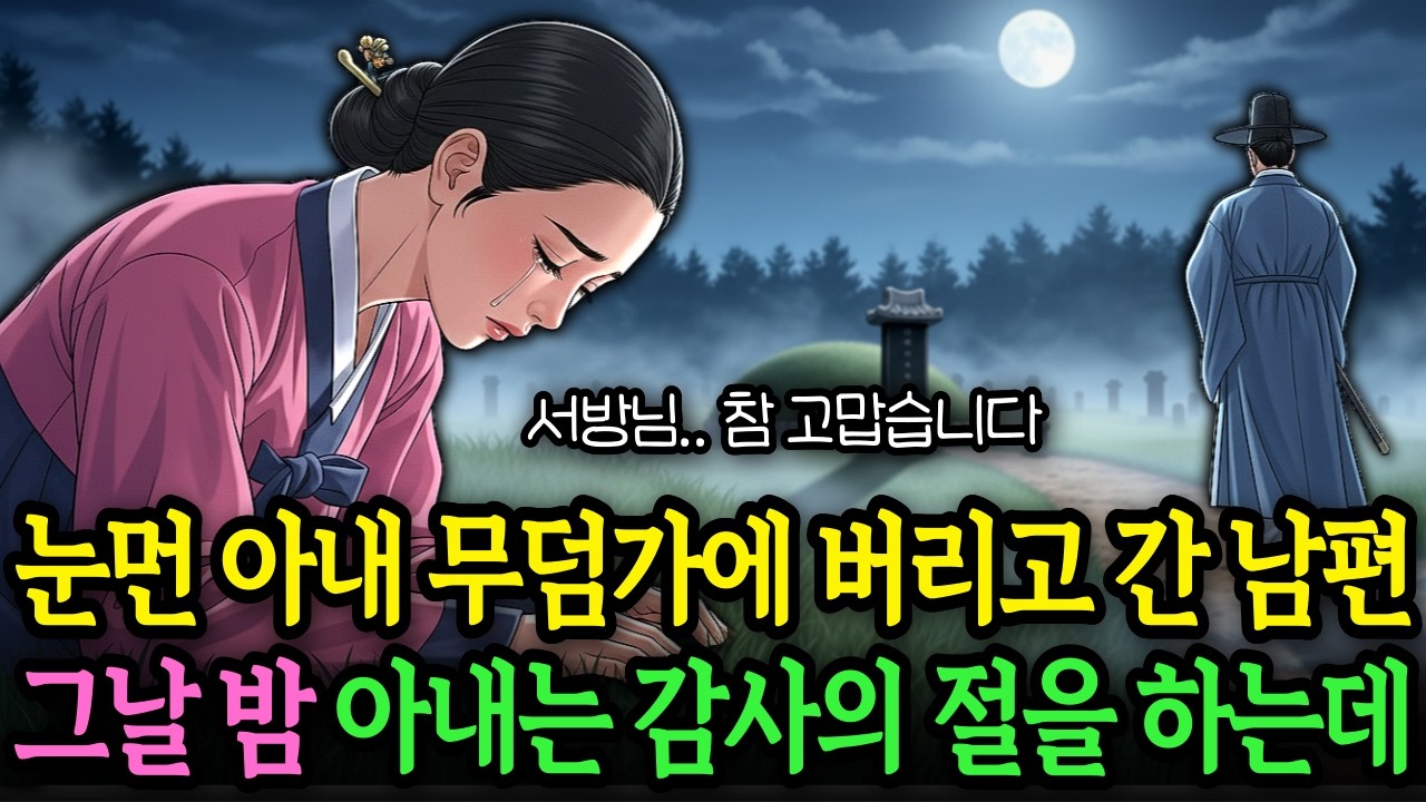 눈먼 아내 산속에 버린 남편, 그날 밤 아내는 원망 대신 감사의 절을 하는데... | 야담 옛날이야기 오디오북 전설 민담 사연