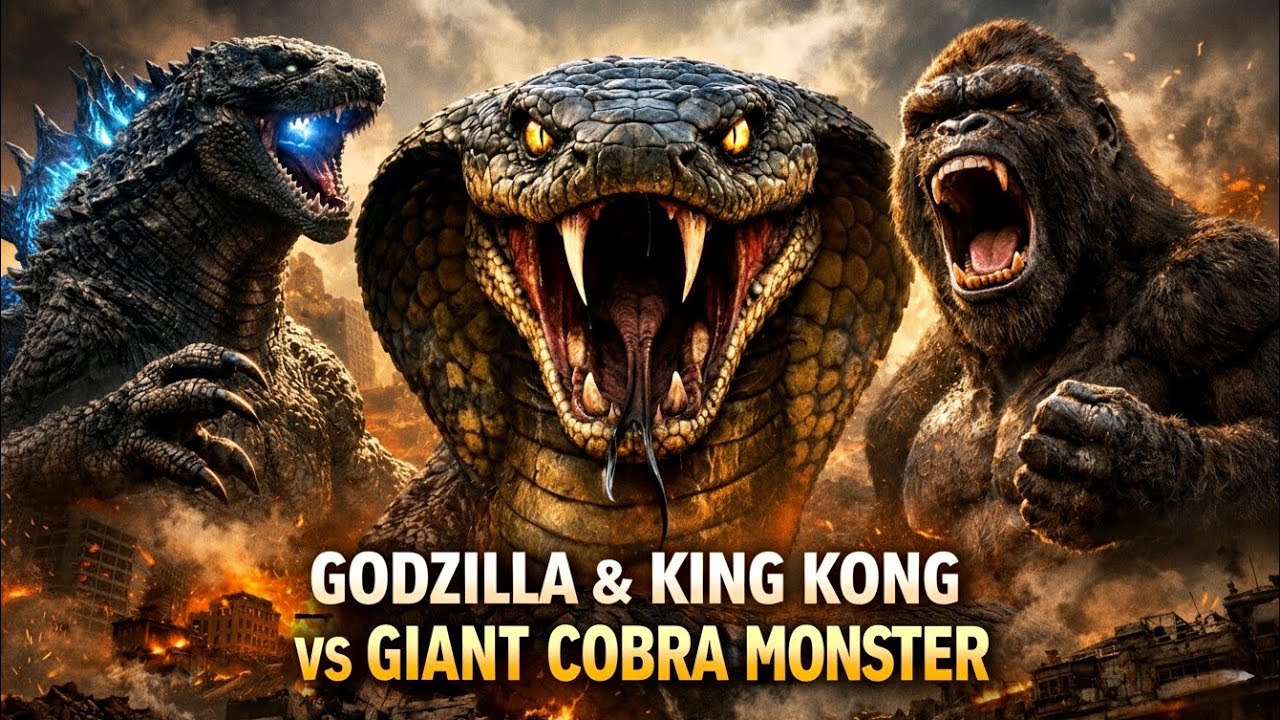 Godzilla & King Kong vs Giant Cobra Monster | Battle to Save the City