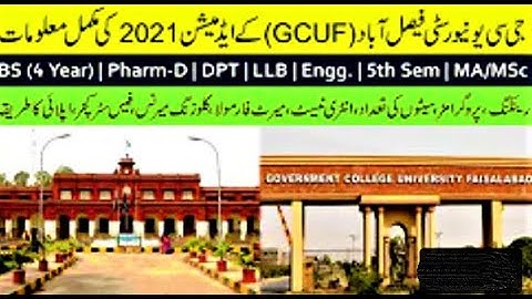 GC University Faisalabad Admissions 2021:: How to Apply online GCUF ::Complete Information