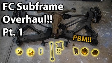 FC Rx7 clunking from rear end! Pulling the rear subframe out of the FC RX7 for PBM Bushings!
