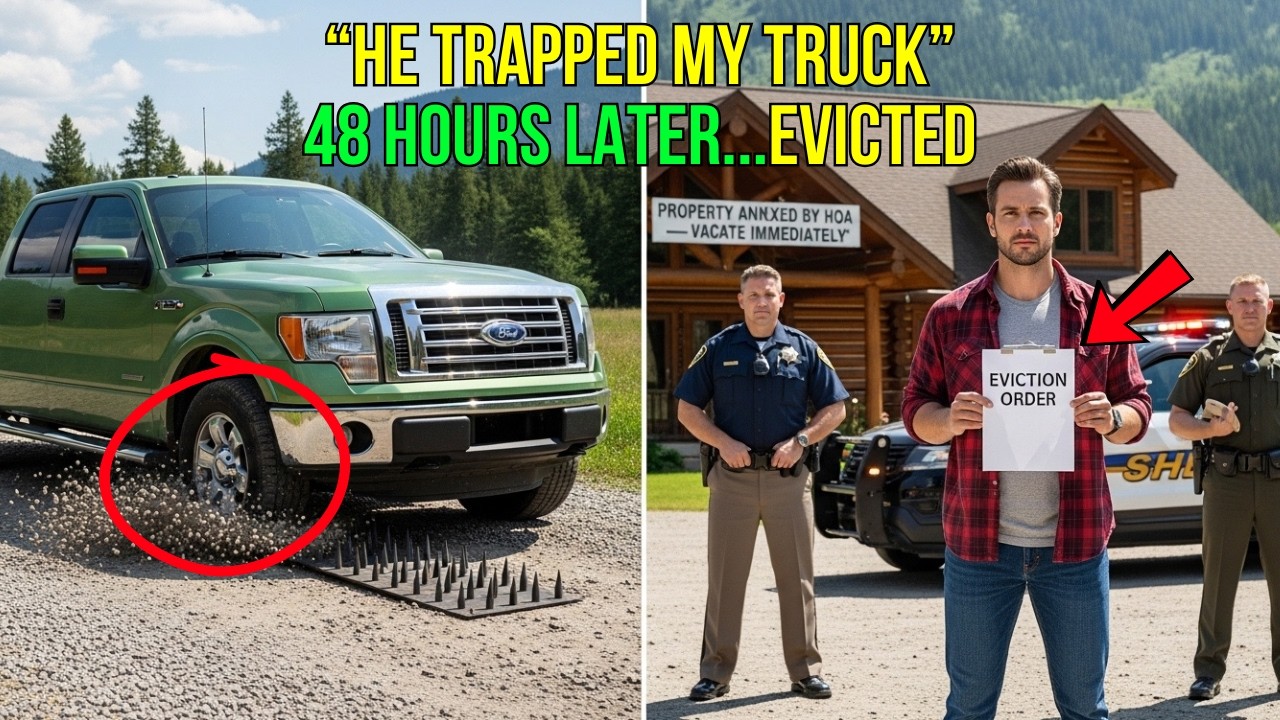 HOA Neighbor Annexed My Cabin and Installed Spike Strips — 48 Hours Later, He Was Evicted