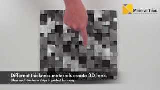 Aluminum Glass Split Face 3D Tile Silver Mix - 230179021