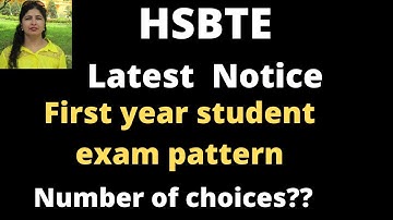 hsbte pattern of exam 2022 | Choices for exam 2022  hsbte | Hsbte diploma latest notice 2022