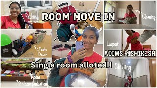 Finally got my SINGLE ROOM allotted at AIIMS RISHIKESH!! | Room Move In Vlog | Medical Student Vlog