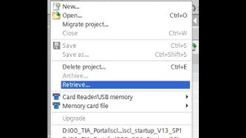 TIA Portal: Archive and Retrieve Projects/Library TIA Portal ( TIA V17& V16/V15/V14/V13)