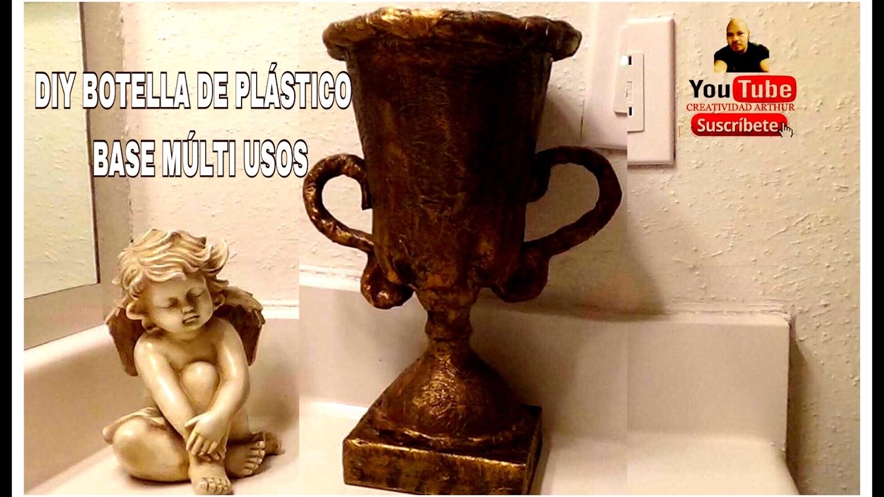 DIY BOTELLA DE PLASTICO ,BASE DECORATIVA, RECICLANDO