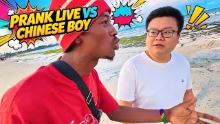 BUSEBOI TZ VS CHINESE BOY PRANK IN COCO BEACH 🇹🇿 FULL IRL STREAM FUNNY