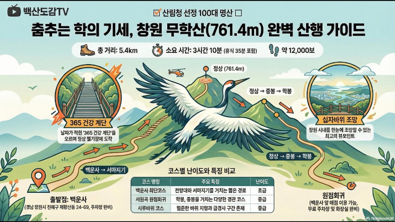 무학산 (경남 창원시) | 100대명산 산행기록/백운사 - 서마지기 - 무학산 정상(761.4m) - 중봉 - 학봉(397m) - 십자바위 - 백운사