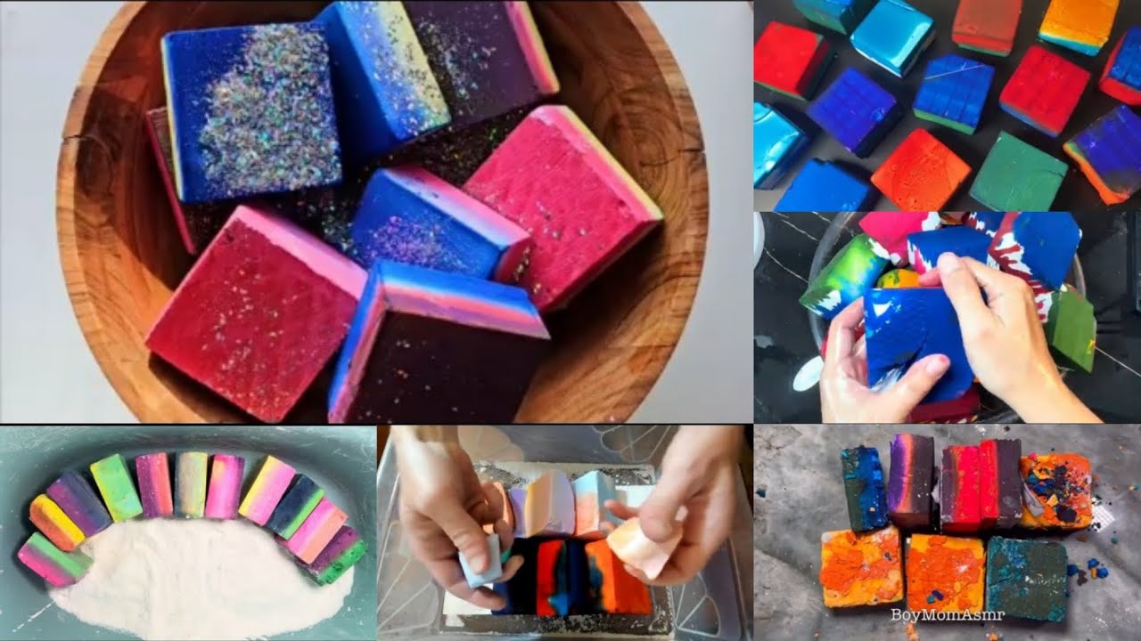 Dual Dyed Chalk Crush Compilation ASMR | EDIT | Speed Up .. #asmr #edit 