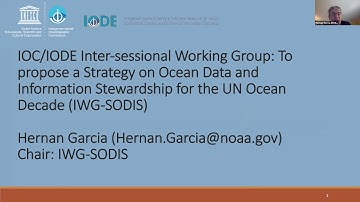 IOC/IODE IWG to propose a Strategy on Ocean Data & Information Stewardship for the UN Ocean Decade