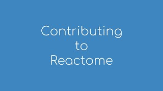 Contributing to Reactome