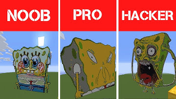 Pixel Art NOOB vs PRO vs HACKER SpongeBob in Minecraft