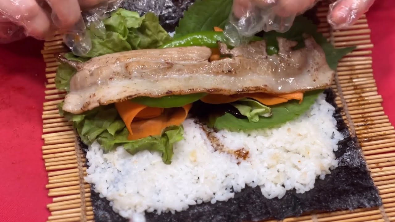 부평 깡통 야시장 원조 삼겹살김밥 다영이네 korean street food , kimbap , gimbap