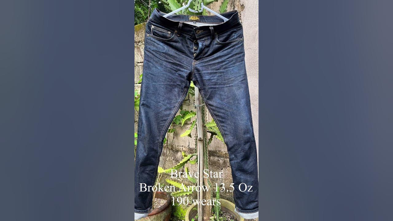 Denim Fade Of Brave Star Broken Arrow 13.5 Selvedge Denim Jeans #shorts 